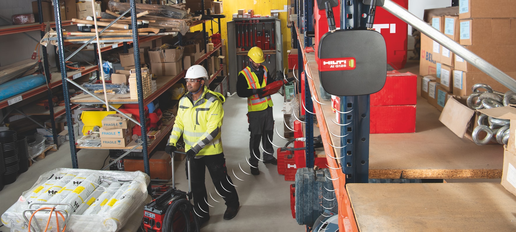 Borne Bluetooth de gestion des actifs sur chantier Hilti 