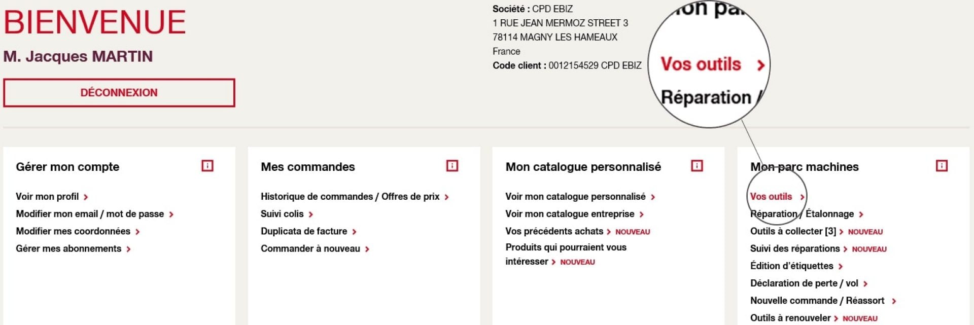 Comment voir tout son parc outillage en ligne