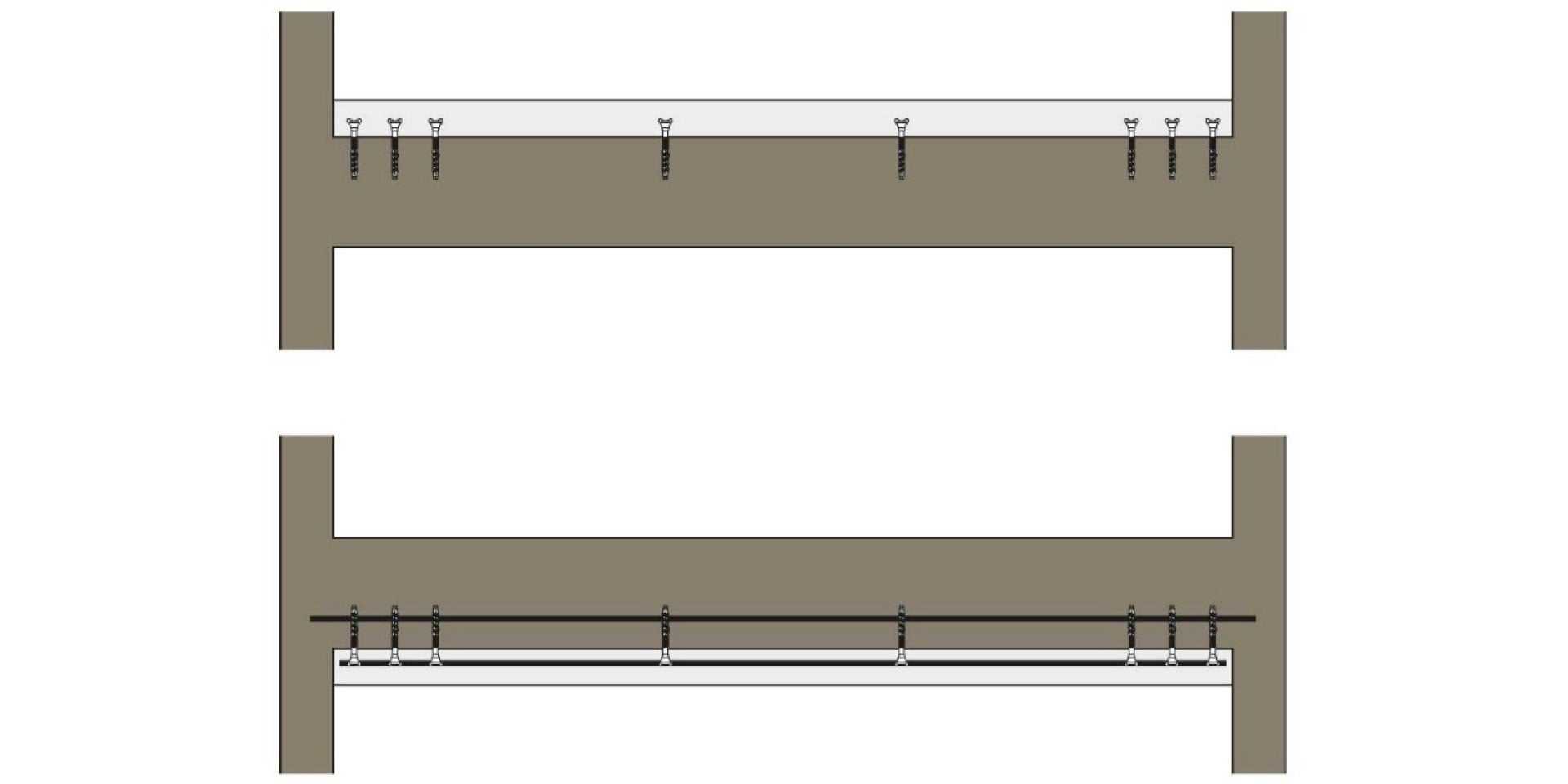 Post installed rebar concrete overlay Hilti design solution
