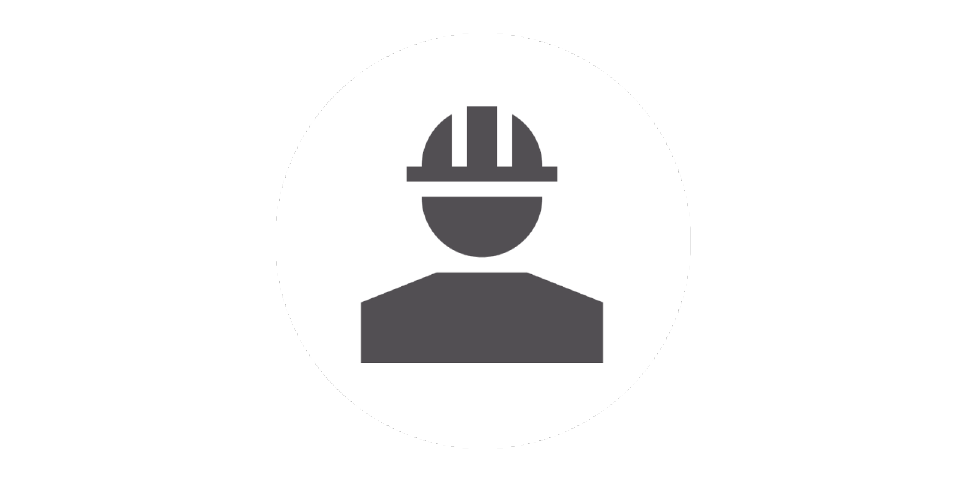 symbole d'un ouvrier avec un casque de chantier