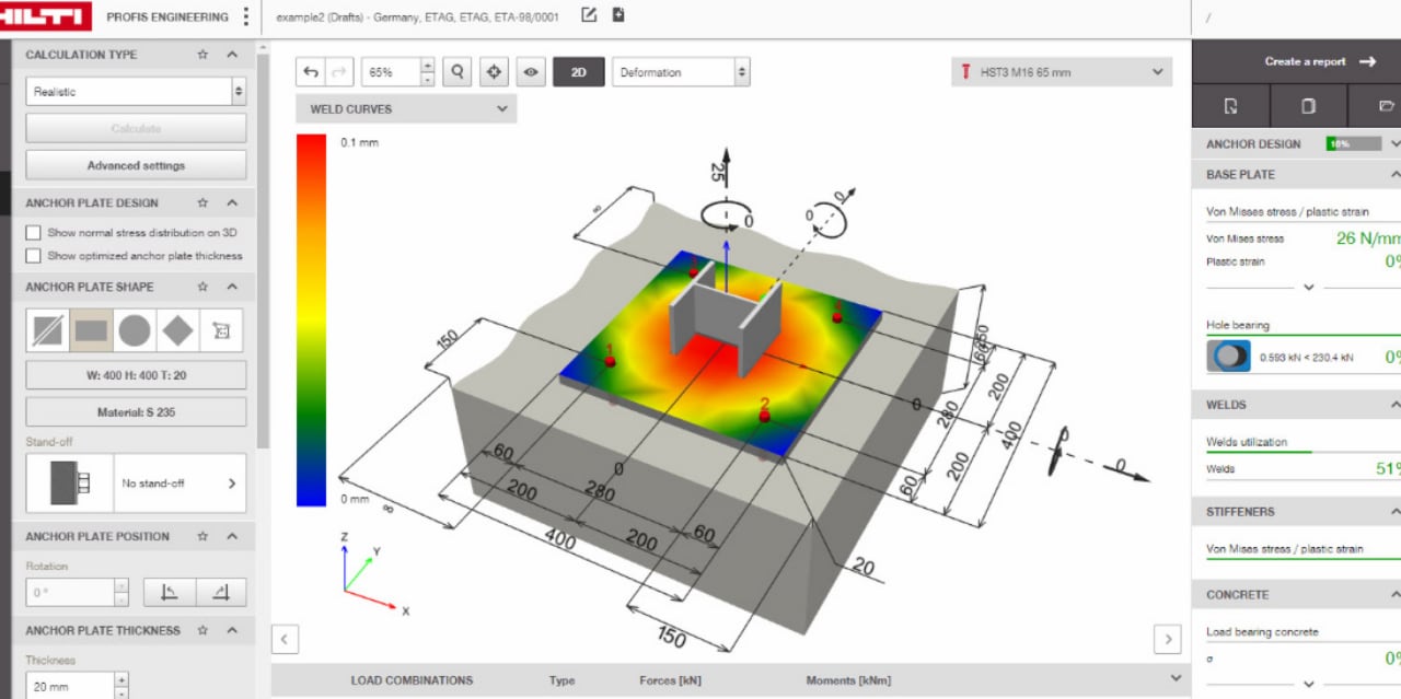 Anchoring in concrete, masonry, and concrete over metal deck capabilities make it easy to complete your entire job in one simple software.