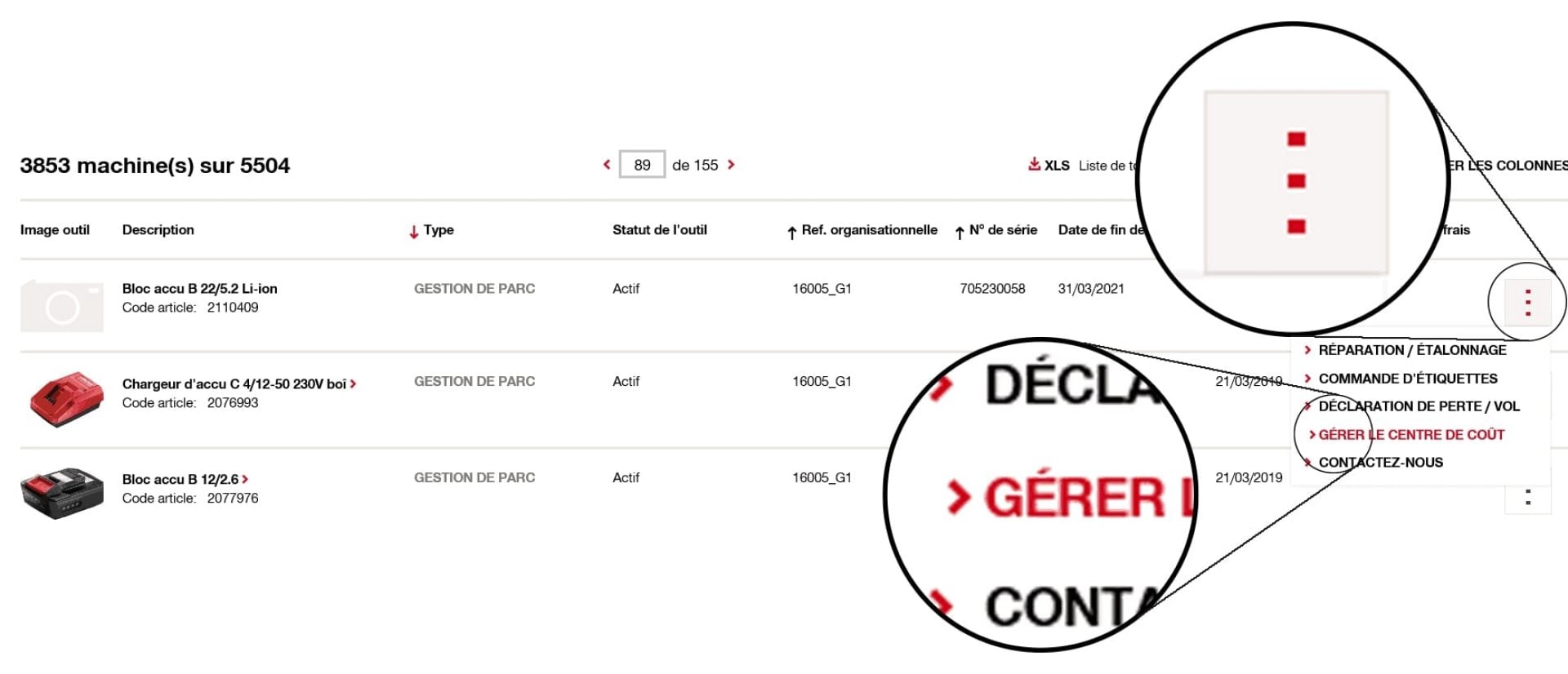 Cost center updaten
