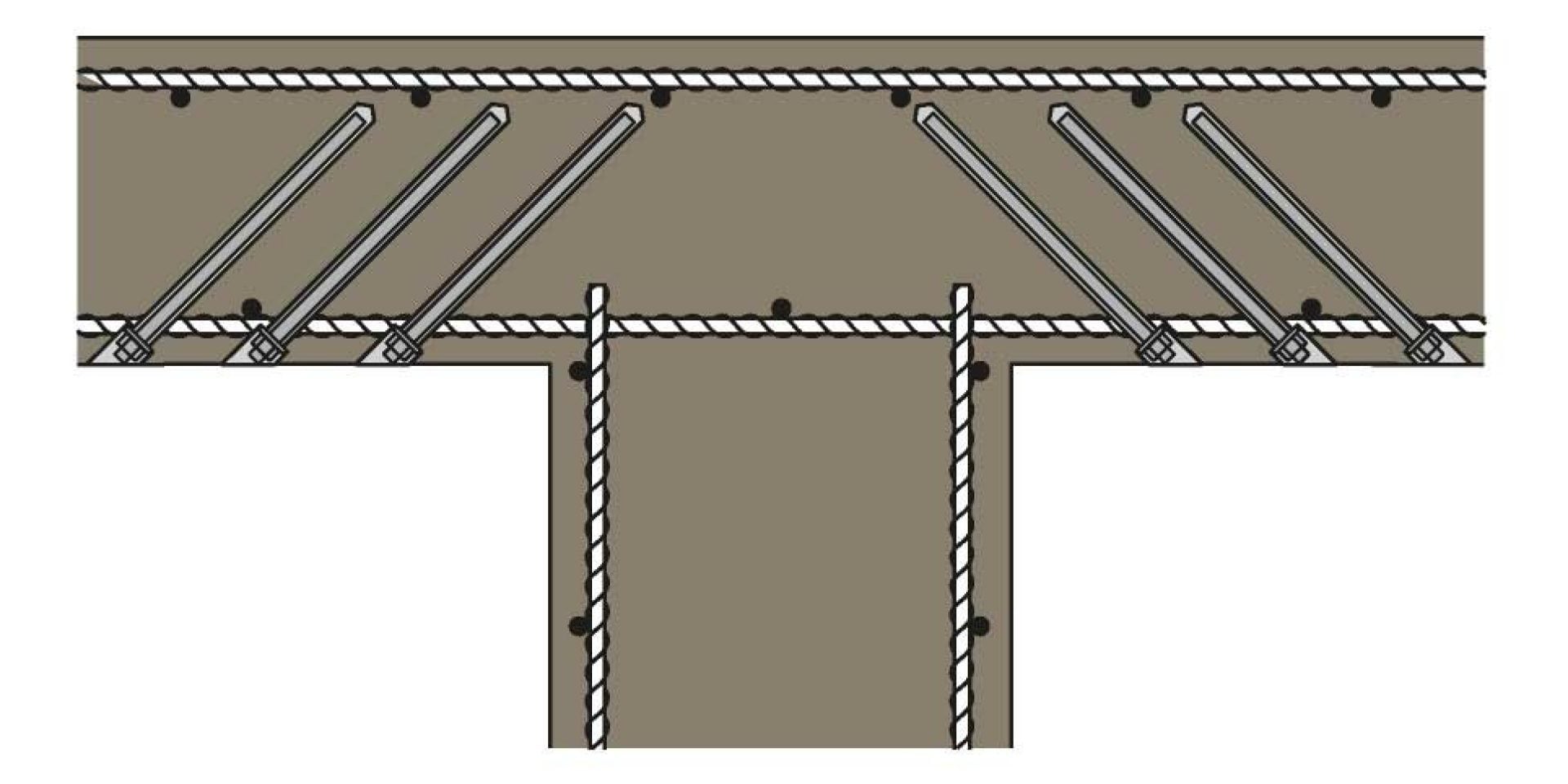 Post installed rebar shear reinforcement Hilti design solution