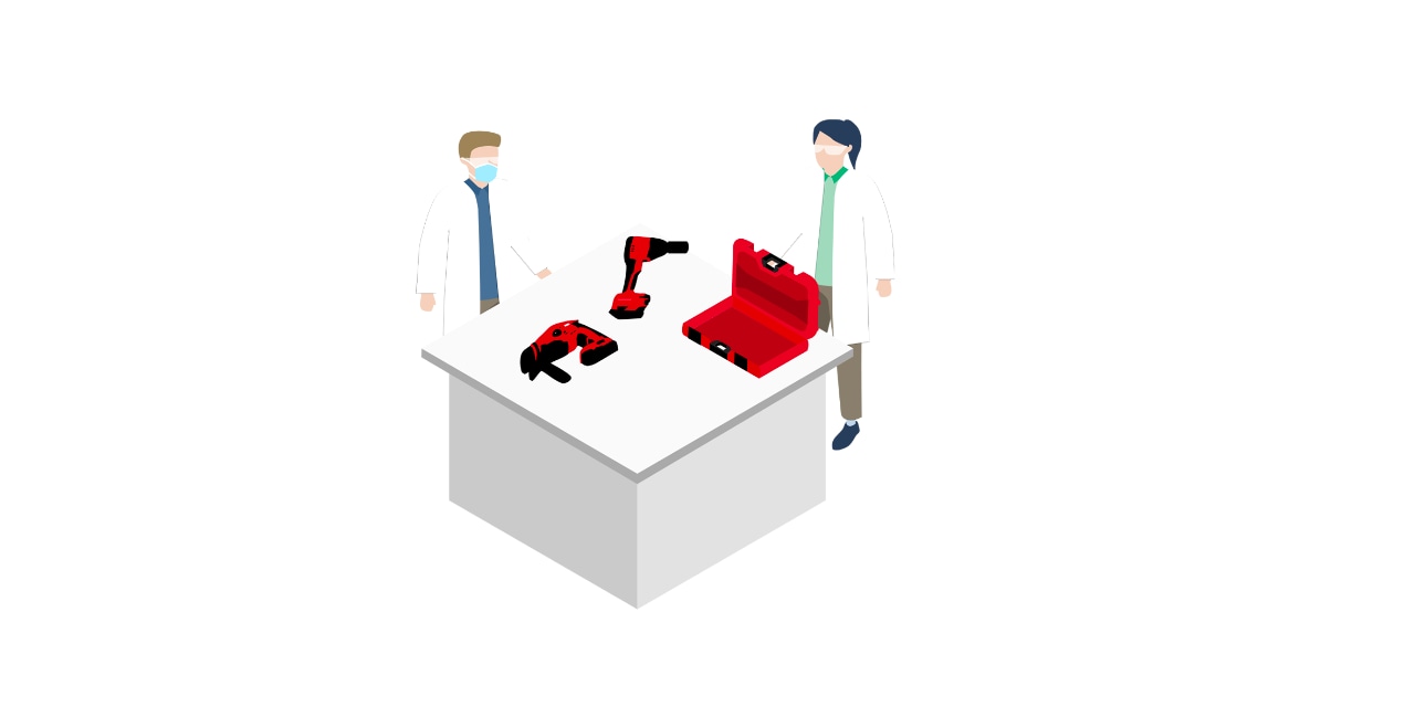 Afbeelding van de herstelling van een Hilti gereedschap