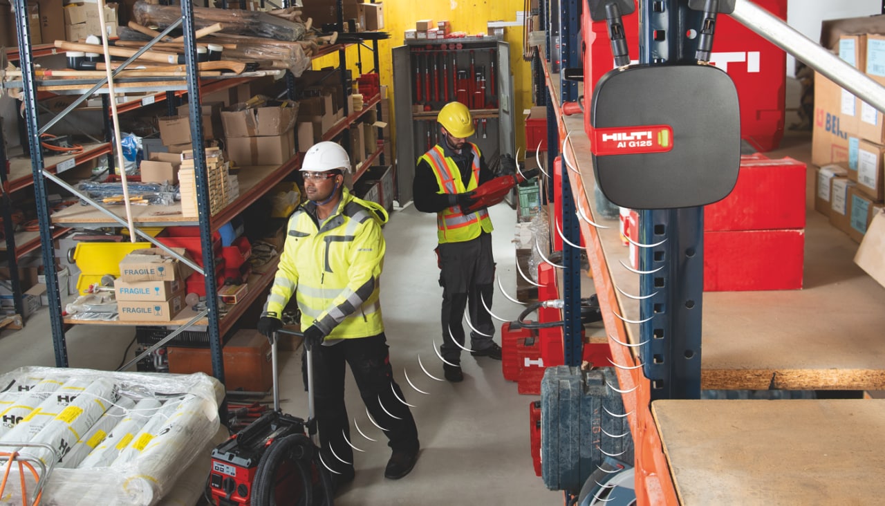 Borne Bluetooth de gestion des actifs sur chantier Hilti