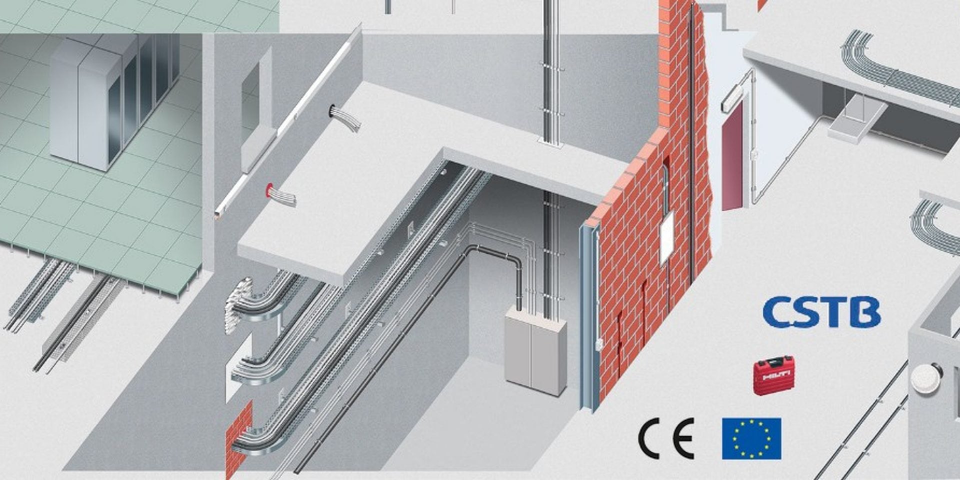 Bevestiging door directe bevestiging voor HVAC intallatie en elektriciteit