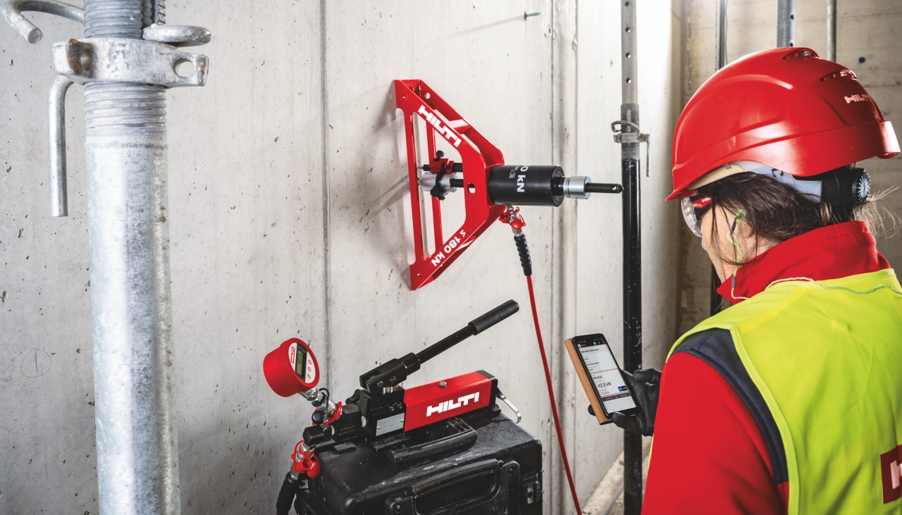Trekproefapparatuur voor Hilti-testen op betonankers ter plekke