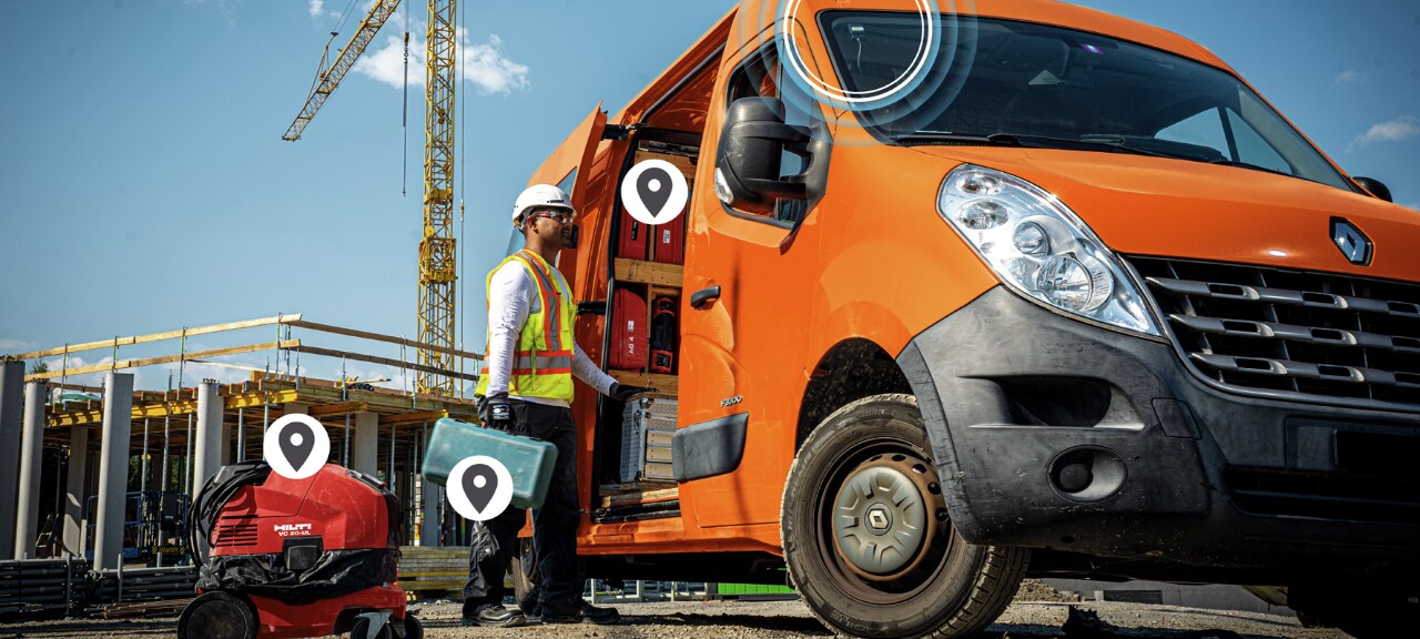 Een ON!Track-tag aanbrengen op een Hilti toestel