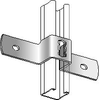 Attache MQB (entretoise sur béton) Attache galvanisée pour le raccordement croisé d'un rail entretoise MQ sur le béton