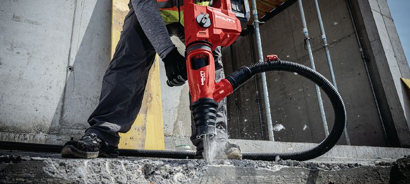 TE 50-22 snoerloze boorhamer Ultieme snoerloze boorhamer met lichter gewicht, meer kracht en minder trillingen voor boren en beitelen in beton Toepassingen 1