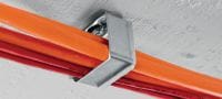 Attache métallique X-ECH-FE MX Attache pour les câbles en faisceau à fixer avec des clous en bande ou des chevilles aux plafonds ou sur les murs Applications 5