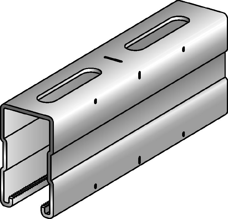 MQ-72-rail Verzinkt 72 mm hoog MQ-veerprofiel voor (middel)zware toepassingen