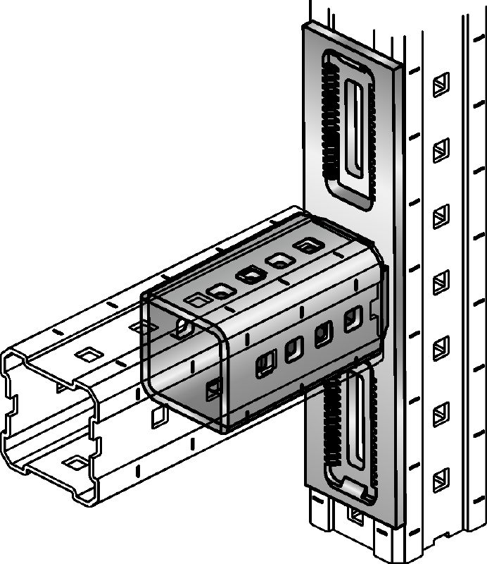 Connecteur MIC-L Élément de liaison galvanisé à chaud (GAC) pour la fixation des rails MI perpendiculairement entre eux