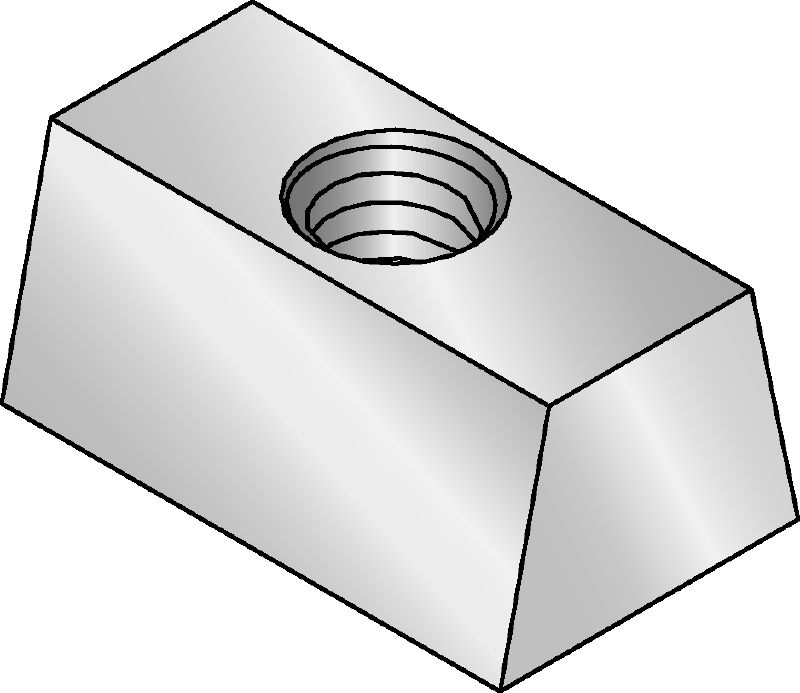 Verzinkte spiemoer Verzinkte spiemoer om draadstangen aan metalen platen te bevestigen