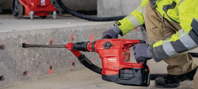 Perforateur sans fil TE 60-22 Puissant perforateur sans fil SDS Max (TE-Y) avec réduction active des vibrations et système anti-torsion pour le forage et le burinage pour charges lourdes dans le béton (Nuron) Applications 1