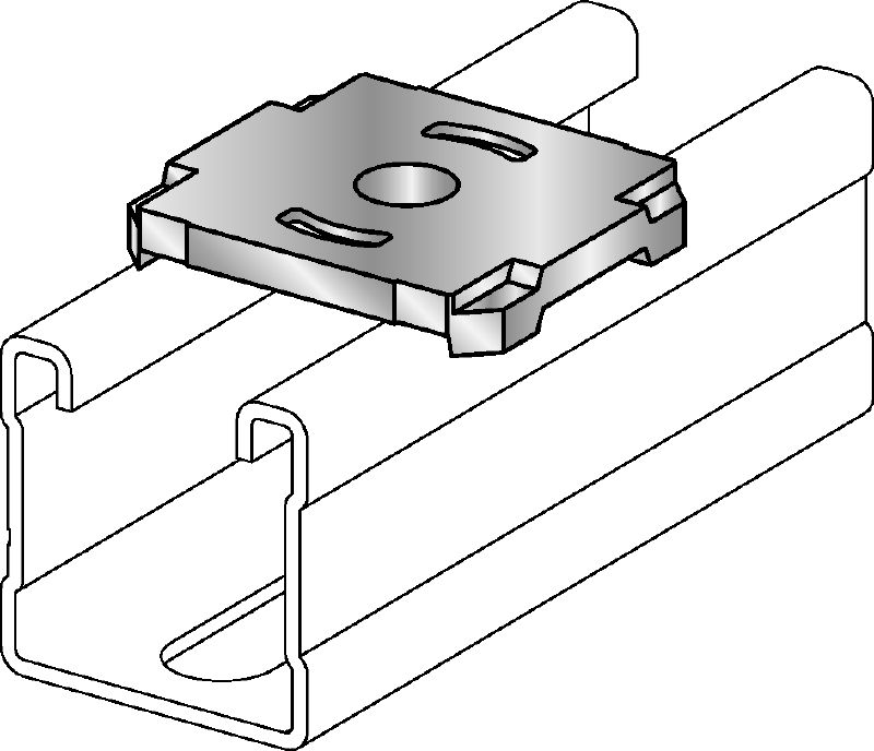 MQZ-L-R Basisplaat Roestvrijstalen (A4) gatenplaat voor bevestiging van trapezes en ankers