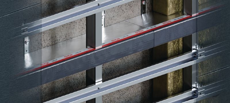 CFS-VB E60 holtebarrière 25mm luchtspleet Voorgevormde brandholte barrière voor bekleding van regenscherm met 60 minuten brandintegriteit en luchtspleten tot 25 mm Toepassingen 1