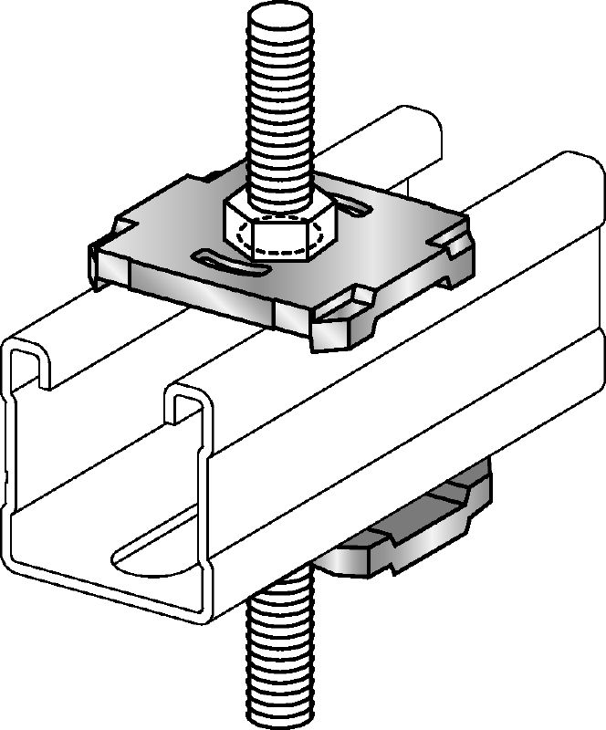 MQZ-L-R Basisplaat Roestvrijstalen (A4) gatenplaat voor bevestiging van trapezes en ankers