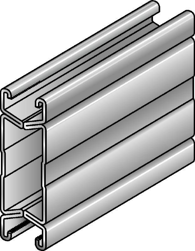 MQ-124X D Installatierails Verzinkte dubbele MQ-installatierail voor (middel)zware toepassingen