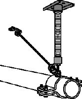 MFP 1-F Thermisch verzinkte vaste puntset met beugels voor maximale flexibiliteit bij toepassingen tot 3 kN axiale belasting van de buis