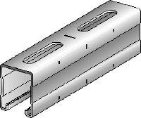 MQ-52-R rail Roestvrijstalen (A4) 52 mm hoog MQ-veerprofiel voor (middel)zware toepassingen