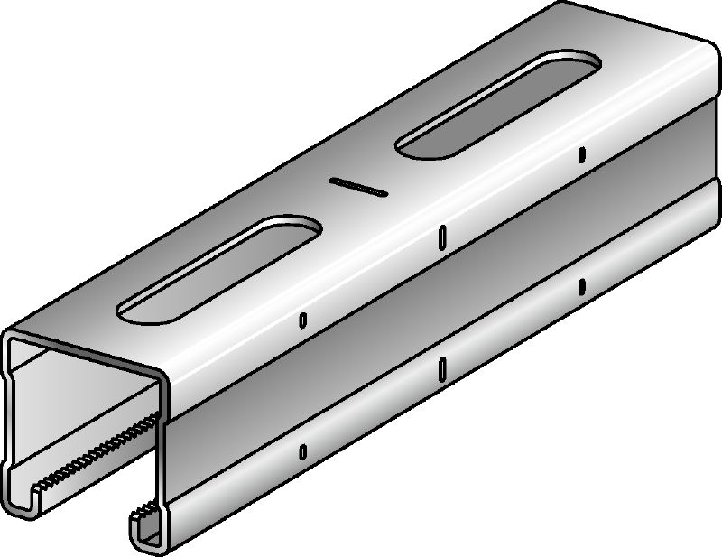 MQ-41-HDG plus Thermisch verzinkte (HDG plus) MQ dubbele installatierail voor middelzware toepassingen