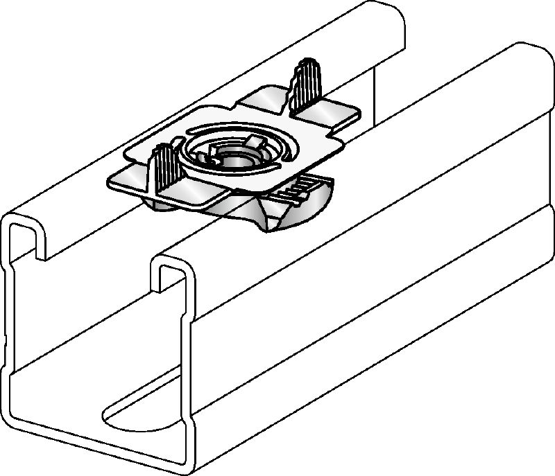 Écrou à ailettes MQM-F Écrou à ailettes galvanisé à chaud (GAC) pour la liaison des composants de système de supportage modulaire Applications 1