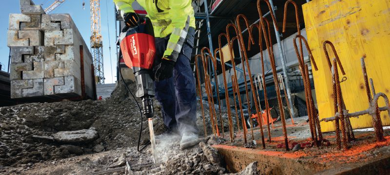 TE 1000-AVR-sloophamer (universele kabel) Veelzijdige sloophamer voor het breken van vloeren en eventuele wandtoepassingen Toepassingen 1