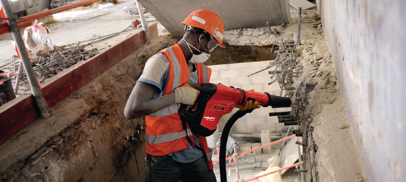 TE DRS-Y-stofafzuiging Stofafzuiging bij boren en beitelen in beton met de Hilti SDS Max (TE-Y)-breekhamers Toepassingen 1