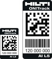 AI L2 en AI L5 Robuuste, zelfklevende barcodetags om allerlei soorten bouwmateriaal bij te houden en te identificeren