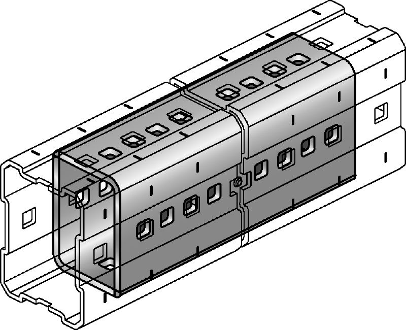 MIC-E verbinder Thermisch verzinkte verbinder gebruikt om MI-draagbalken in lengterichting te verbinden voor lange overspanningen bij zware toepassingen