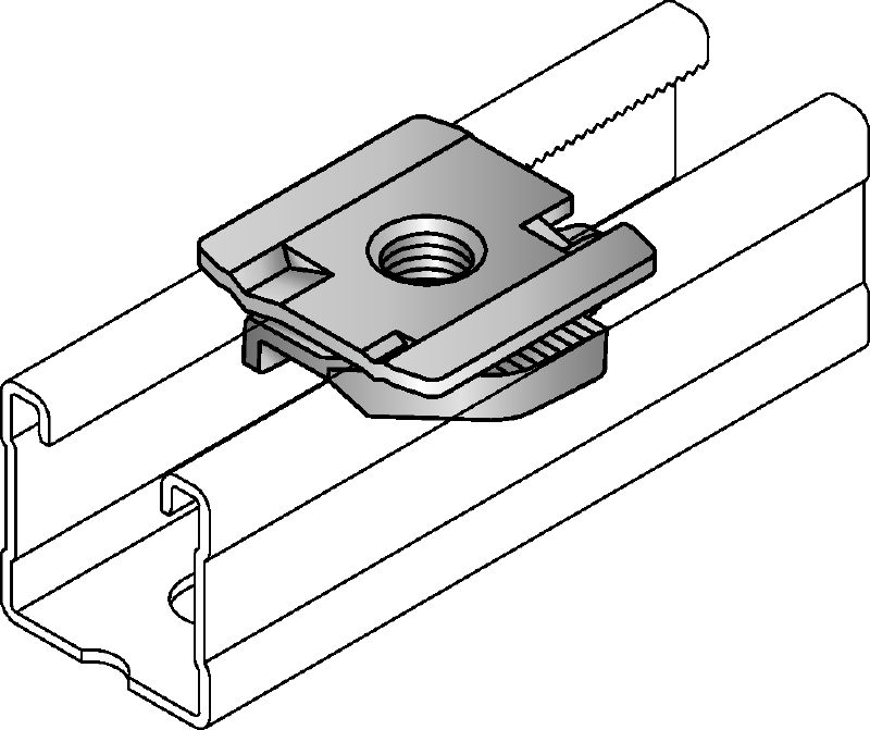 Selle pour collier de serrage MQA-S Plaquette de rails galvanisée pour raccorder les composants filetés aux rails MQ/HS
