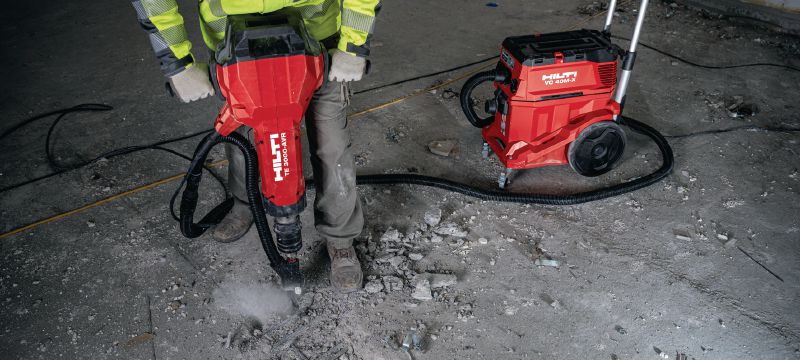 Marteau-piqueur électrique TE 3000-AVR pour charges lourdes Burineur ultra-puissant pour la démolition lourde du béton, la découpe de l'asphalte, les travaux de terrassement et la pose de tiges de mise à la terre Applications 1