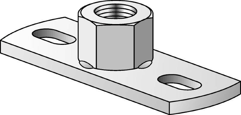 MGS 2 Platine moyenne galvanisée pour la fixation de tiges filetées métriques avec deux points de chevillage