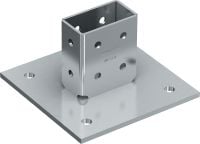 MT-B-O4 3D-belasting grondplaat Basisverbinder voor de verankering van schoorkanaalstructuren onder 3D-belasting op beton en staal of staal