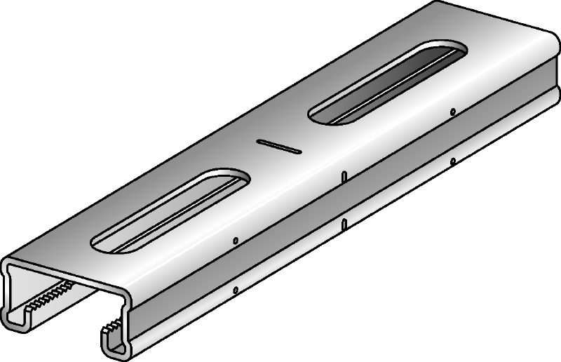 MQ-21-R rail Roestvrijstalen (A4) 21 mm hoog MQ-veerprofiel voor lichte toepassingen