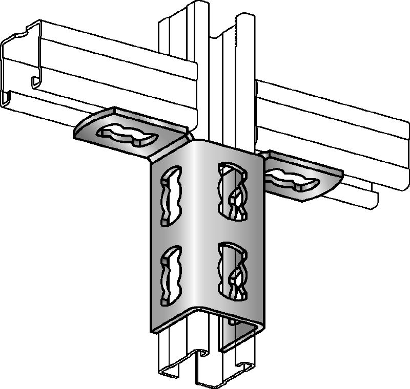 MQV-2/2 D railverbinder Verzinkte flexibele railverbinder voor tweedimensionale structuren