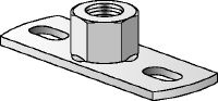 MGL 2-R Platine en acier inoxydable (A4) pour charges légères destinée à la fixation de tiges filetées métriques avec deux points de chevillage