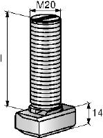 Boulon en T crénelé HBC-C-N Boulons en T crénelés pour les charges de traction et de cisaillement perpendiculaires ou parallèles (charges 3D)