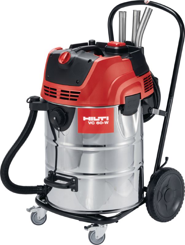 Aspirateur à eau VC 60-W Aspirateur de chantier de grande capacité pour récupérer la laitance provenant des carottages, sciages, découpes et forages lourds