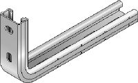 MQK-21-L Verzinkte console met een 21 mm hoog, enkel MQ-veerprofiel voor middelzware toepassingen binnen