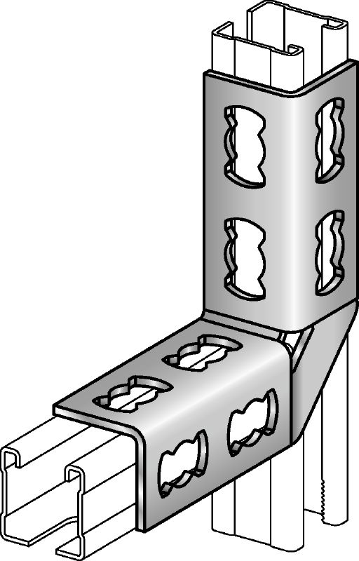 Support d'angle MQW-8/90 Équerre à 90 degrés galvanisée pour le raccordement de rails entretoises MQ multiples