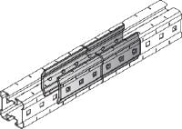 Connecteur MIQC-E Élément de liaison galvanisé à chaud (GAC) à utiliser pour le raccordement longitudinal des poutres MIQ pour de longues portées dans les applications pour charges lourdes