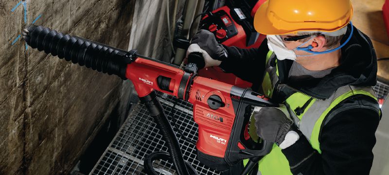 TE DRS-Y-stofafzuiging Stofafzuiging bij boren en beitelen in beton met de Hilti SDS Max (TE-Y)-breekhamers Toepassingen 1