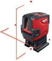 Laser ligne et vertical PMC 46 Laser combiné à 2 lignes et 4 points pour la plomberie, le nivellement, l'alignement et l'équerrage avec faisceau rouge