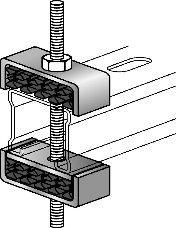 MAC-P33 Verzinkte akoestische isolatieset voor MQ-steunrails