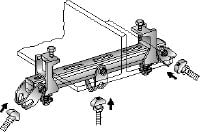 MQI-AT verbinder voor stalen balken Verzinkte verbinder voor stalen balken voor het direct bevestigen van MQ-veerprofielen aan stalen balken