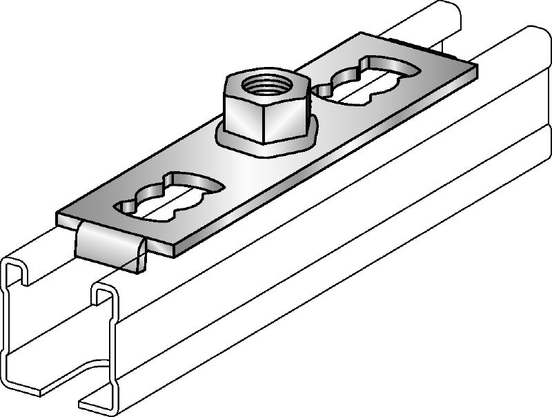 Platine MQG-2-R Platine en acier inoxydable pour le raccordement des composants filetés aux rails entretoises MQ