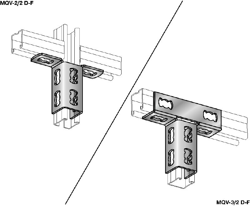 MQN-2D-F-railverbinder Thermisch verzinkte railverbinder voor tweedimensionale structuren