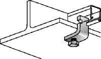 Clip-étau MQT-C-R Clip-étau en acier inoxydable (A4) pour le raccordement des rails entretoises MQ directement aux poutres en acier